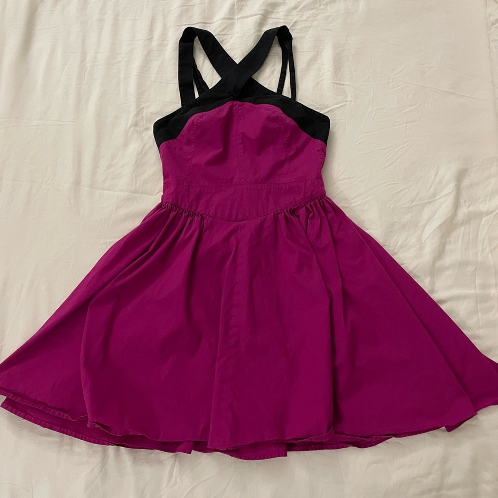 Pink and Black Halter Dress